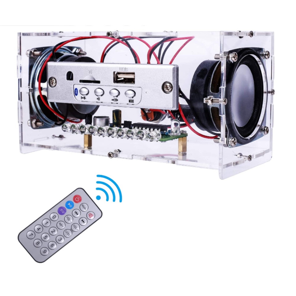 【FUPANG】DIY Bluetooth speaker kit with LED flashing light USB mini home stereo sound amplifier DIY. 
