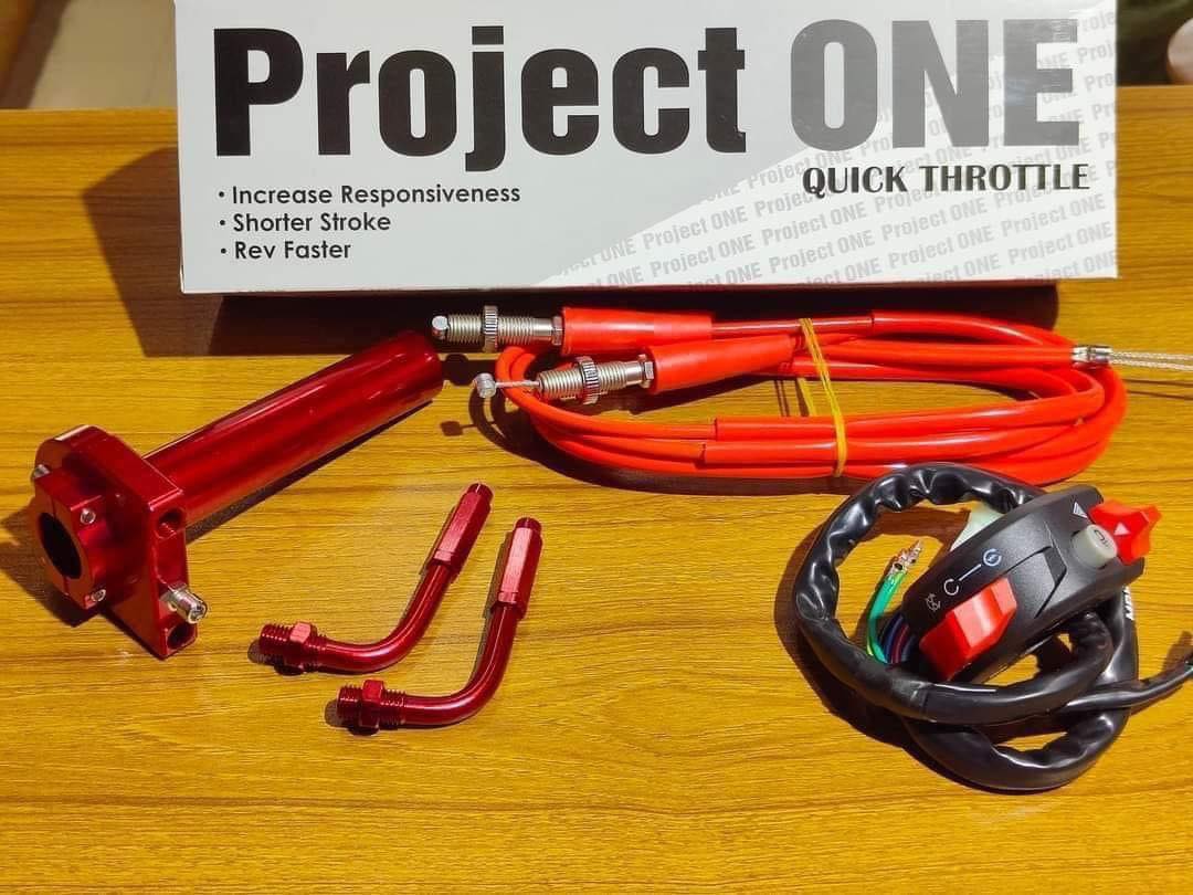 PROJECT ONE Quick Throttle Universal CNC Setup for All Bike Racing Fuel Spontan for Maximum Performance Ready Pickup with Domino Chapa Switch Button. 