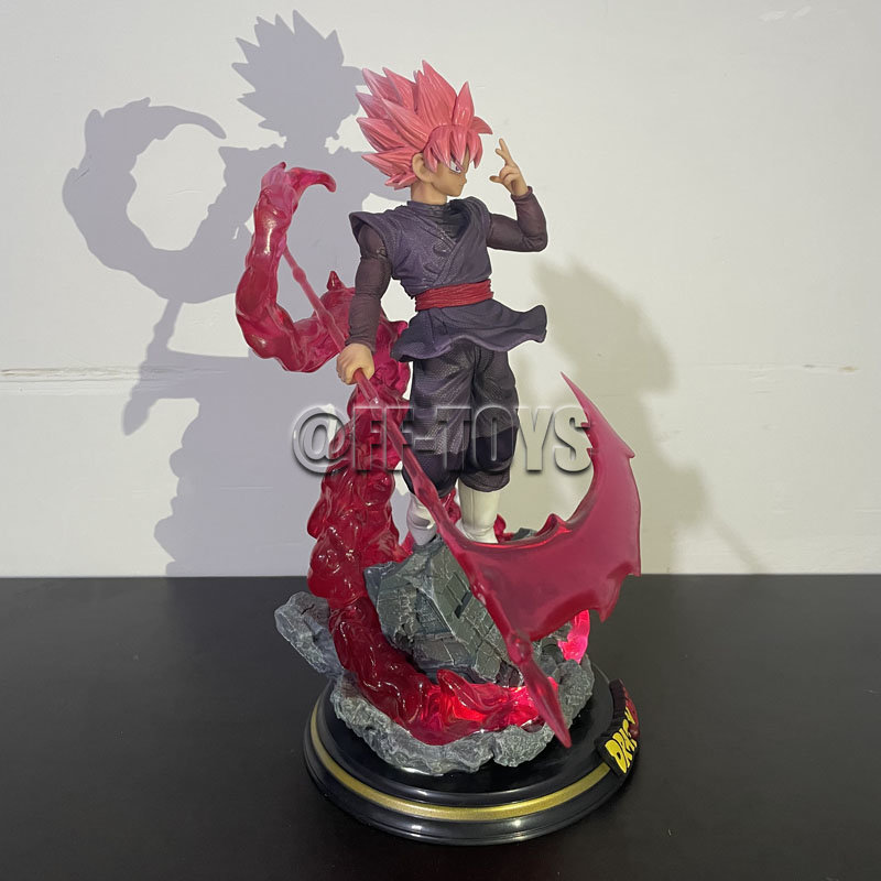 28CM Dragon Ball Z Zamasu Figure Black Goku PVC Action Figures GK Statue with Light Base Collection Model Toys for Children Gift. 