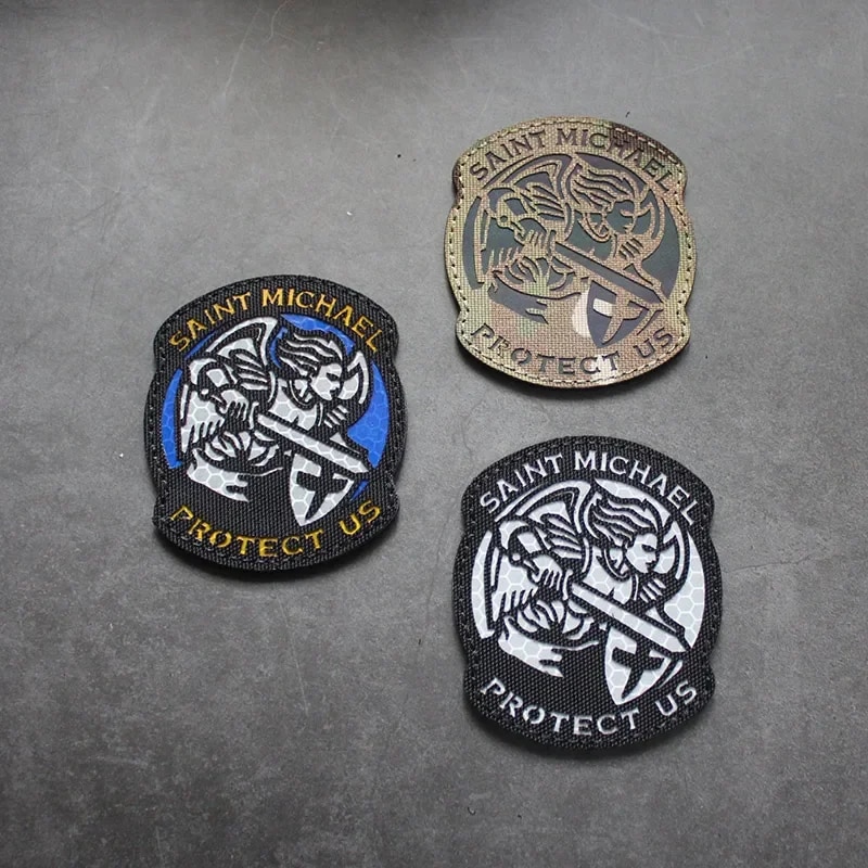 Michael St. Michael Morale Badge Archangel Reflective Hook and Loop Patch Saint Michael Protect Us Tactical Backpack Stickers