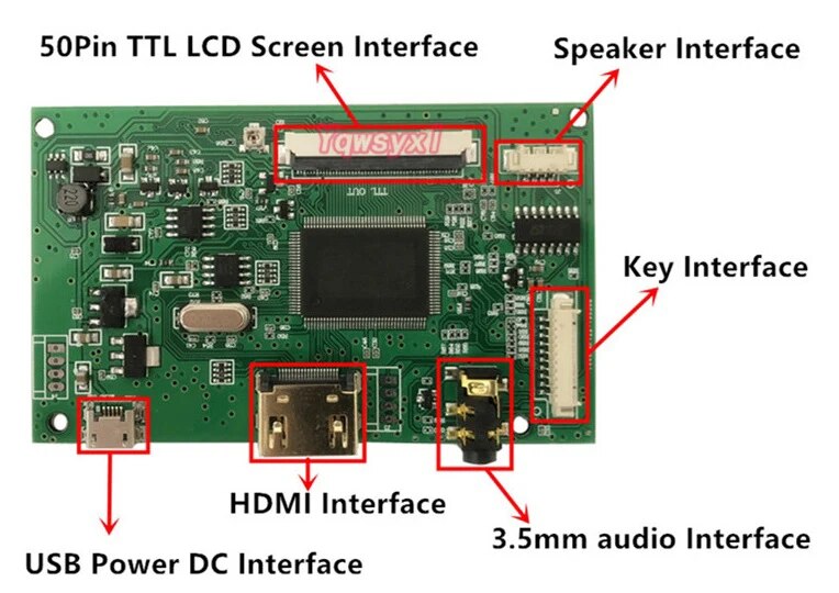 7.0 inch CLAA070MA0ACW 800x600 LCD Display screen LCD TTL Controller Board Compatible-HDMI Micro USB 60 Pins Driver board. 