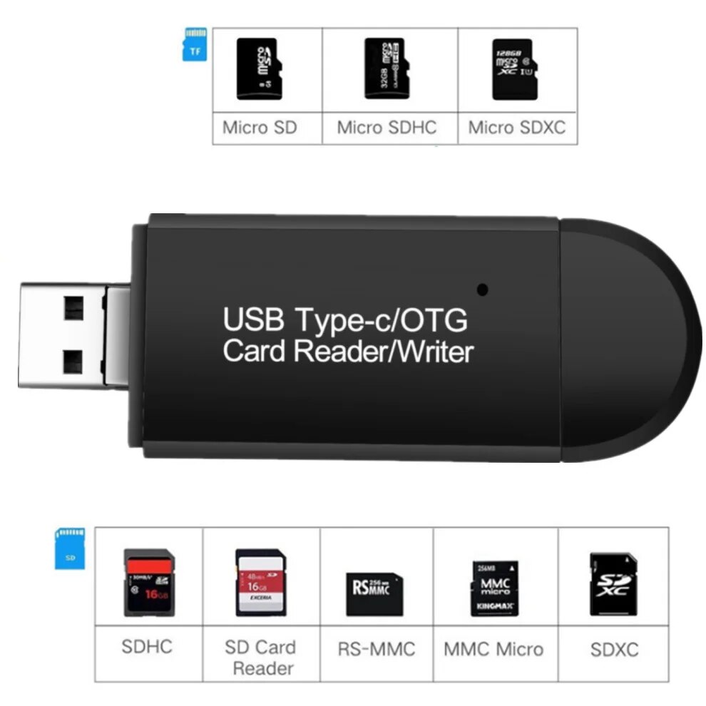 USB 2.0 Card Reader OTG Micro SD Card Reader For USB Micro SD Adapter Flash Drive Smart Memory Card Reader Type C Cardreader. 