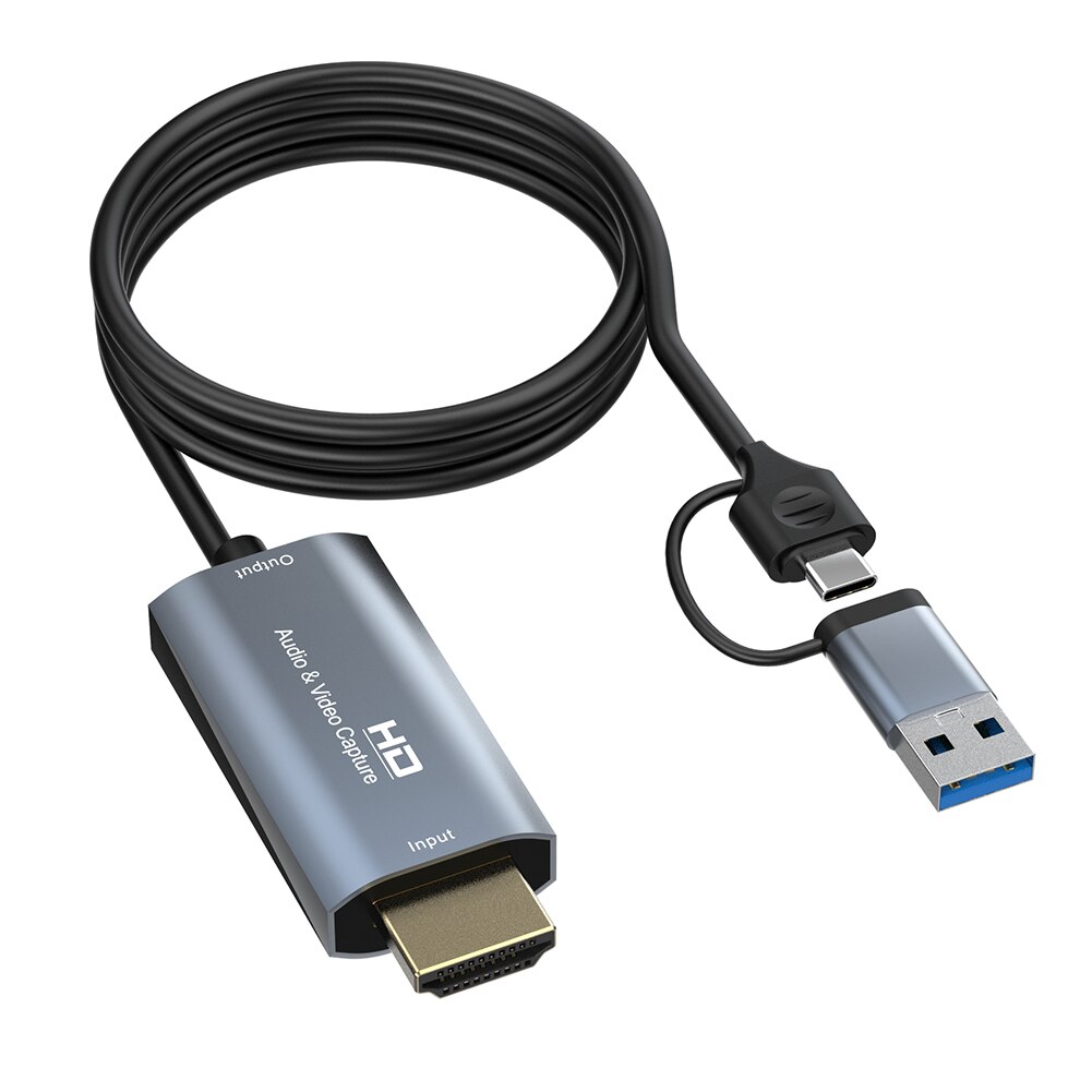 Type C Video Capture Card HDMI-compatible Video Grabber Portable 4K Video Capture Card HD 1080P for Live Streaming Video Record. 