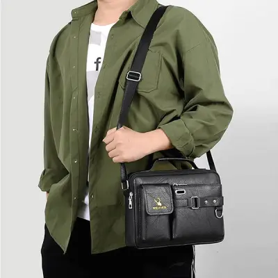 Boys leather deals messenger bag