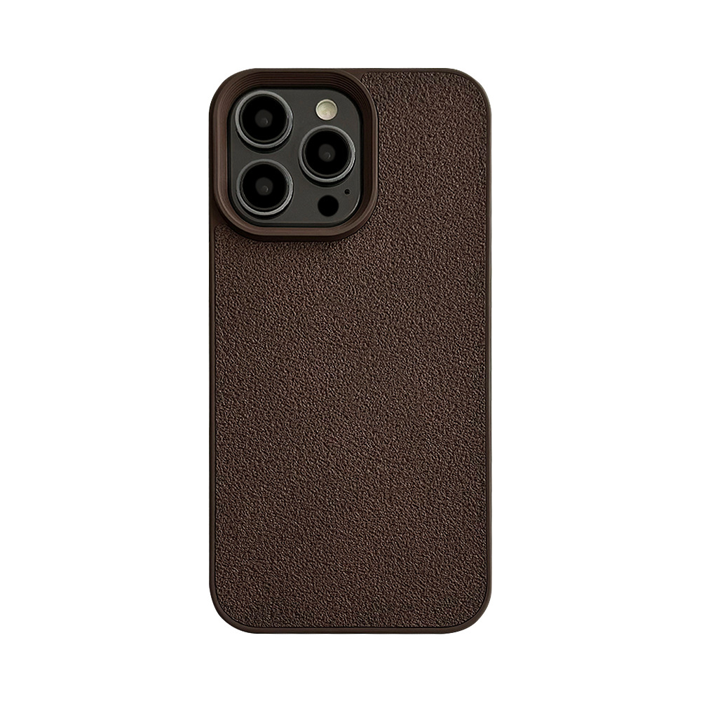 Dark brown moon fluted apple phone case 14promax premium sense 11 suitable for iphone 13 leather pattern 15 vintage. 