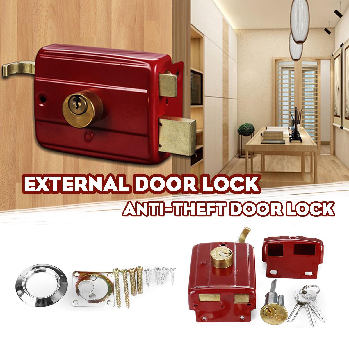 New Collection Choose Home Bedroom Door Safety Double Bolts Cylinder Deadbolt Rim Lock Set With Keys