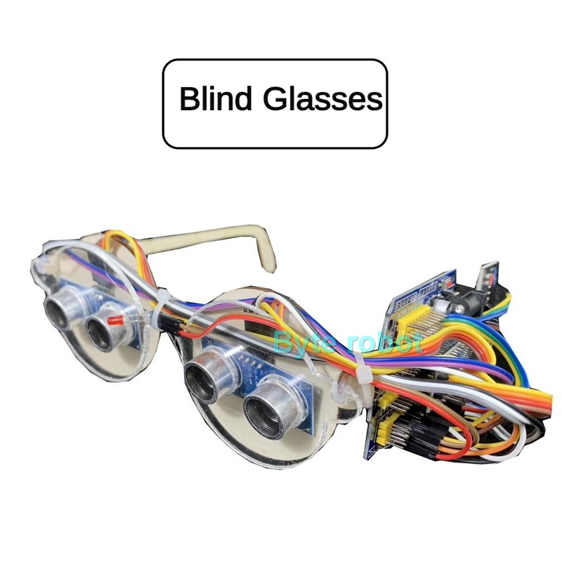 Bionic Blind Glasses Robot Ultrasonic Buzzer Vibrates Detect Obstacles Robot Eye Creative Technology for Arduino Robot DIY Kit. 