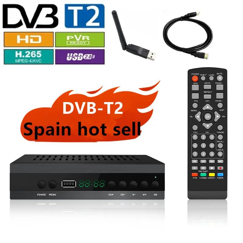 New Spain TDT HD Decoder DVB-T2 H.265 HEVC FTA Tuner PVR USB HDMI Digital SCART TV Receiver for View High-definition Channels. 