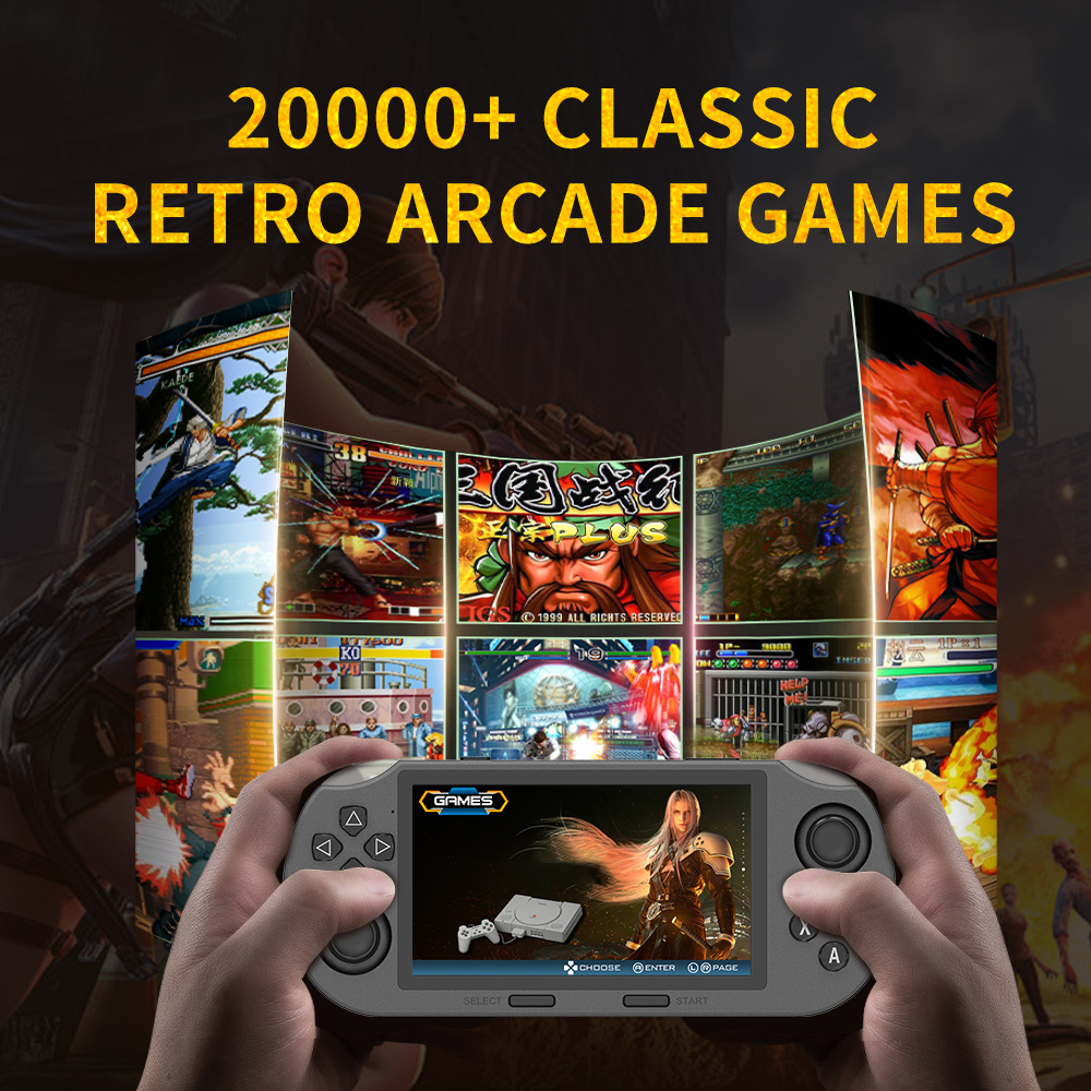 SF3000 Portable Handheld Game Console 4.5 Inch IPS Screen Retro Video -Option -2P-Option -2P. 