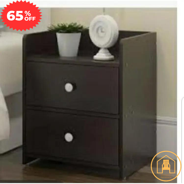 Indispensable - Bed Side Table with Two Large Drawer Size- L16 + W16 + H24 Inch - Family Furniture  - Furniture & Decor