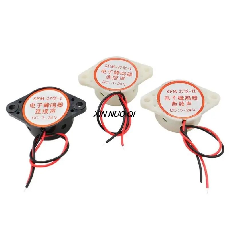 2Pcs/lot High decibel SFM-27 active buzzer 3-24 v acoustic sound 3015 consecutive Continuous intermittent sound alarm 220V. 