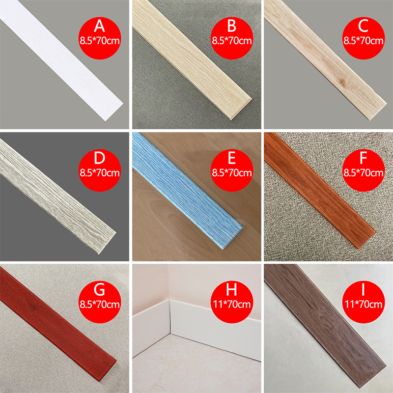 3D Wood Grain Self Adhesive Foam Line Skirting Wall Edge Strip Waterproof Baseboard Corner Waist Line Sticker Wall Stickers Trim. 