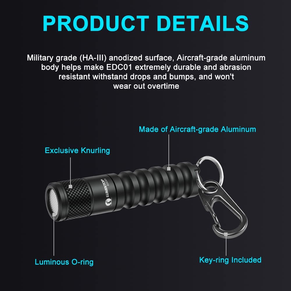Lumintop EDC01 XP-G3 120 Lumens Mini EDC Flashlight 3 Modes LED Lamp Waterproof Keychain Light AA Battery Pocket Portable Torch. 