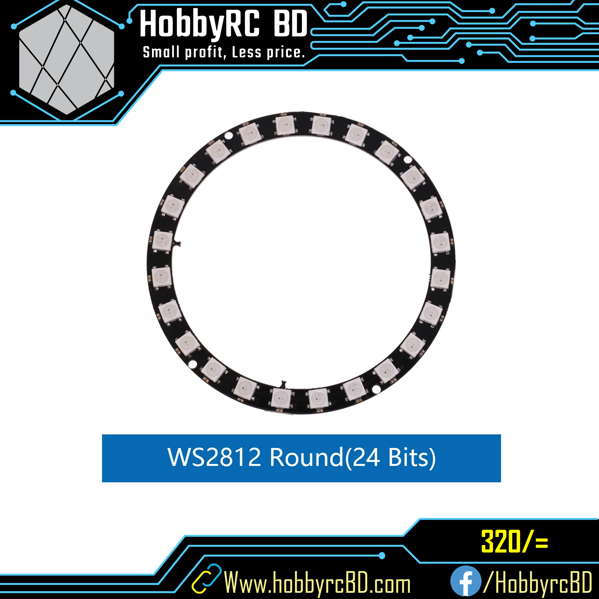RGB LED Ring Light 24 Bit WS2812 for Arduino DIY Kit