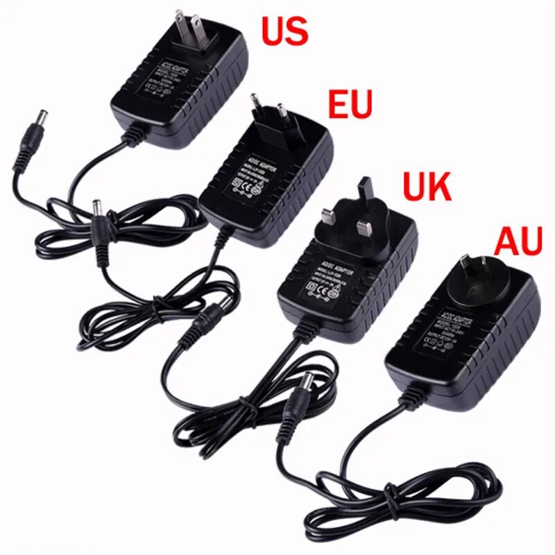 AC 110-240V To DC 12V 1A 2A 3A Universal Power Adapter Supply Charger Converter Switch EU US UK AU Plug Transformer LED Driver. 