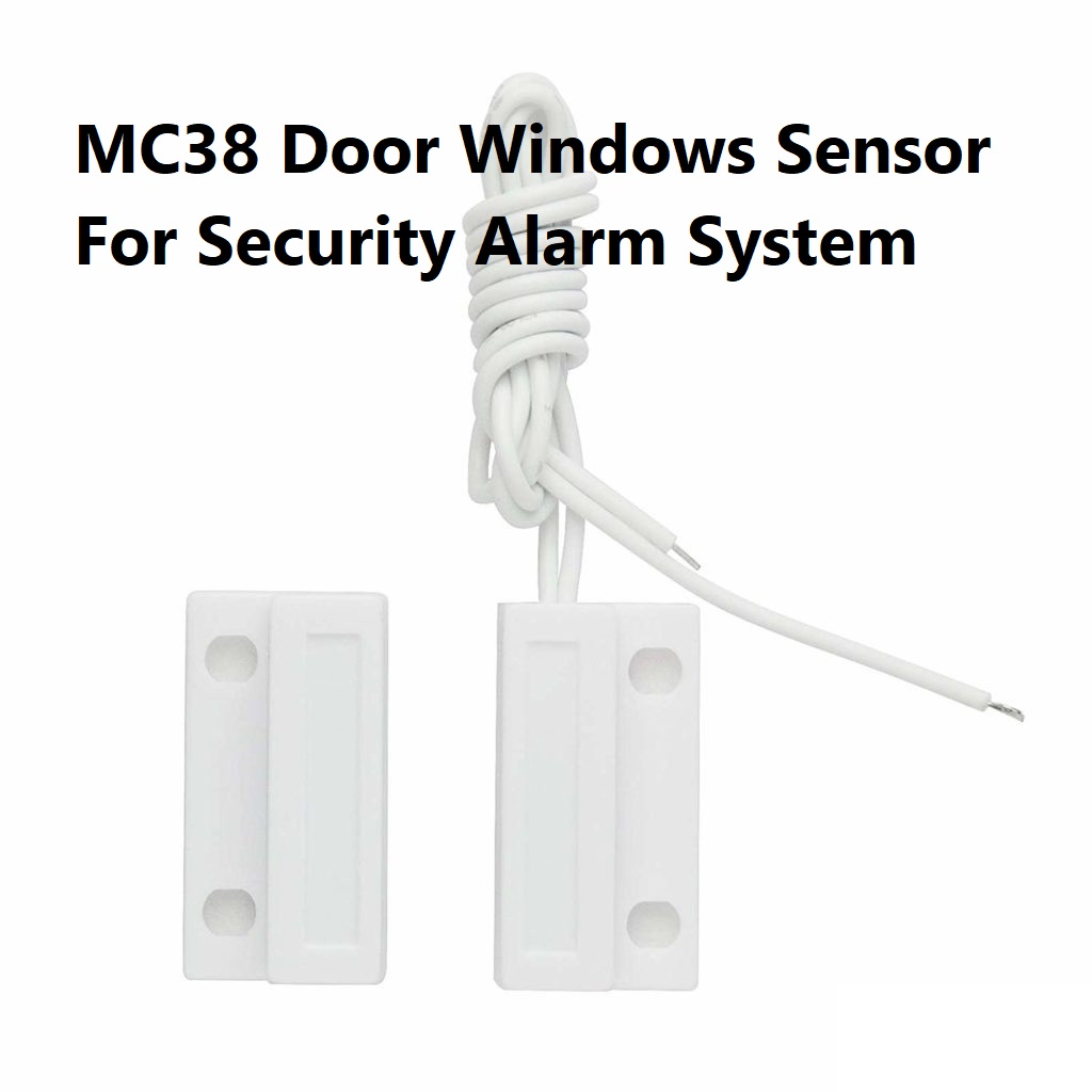 1Pair- MC38 Wired Magnetic Contact Reed Switch For Door Window Security Alarm System NC Normally Open Magnetic Switches Surface Mount MC38 Door Windows Sensor For Arduino. 