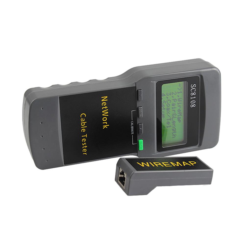 SC8108 Multifunctional Portable LCD Digital Display Network Tester LAN Phone Cable Meter. 