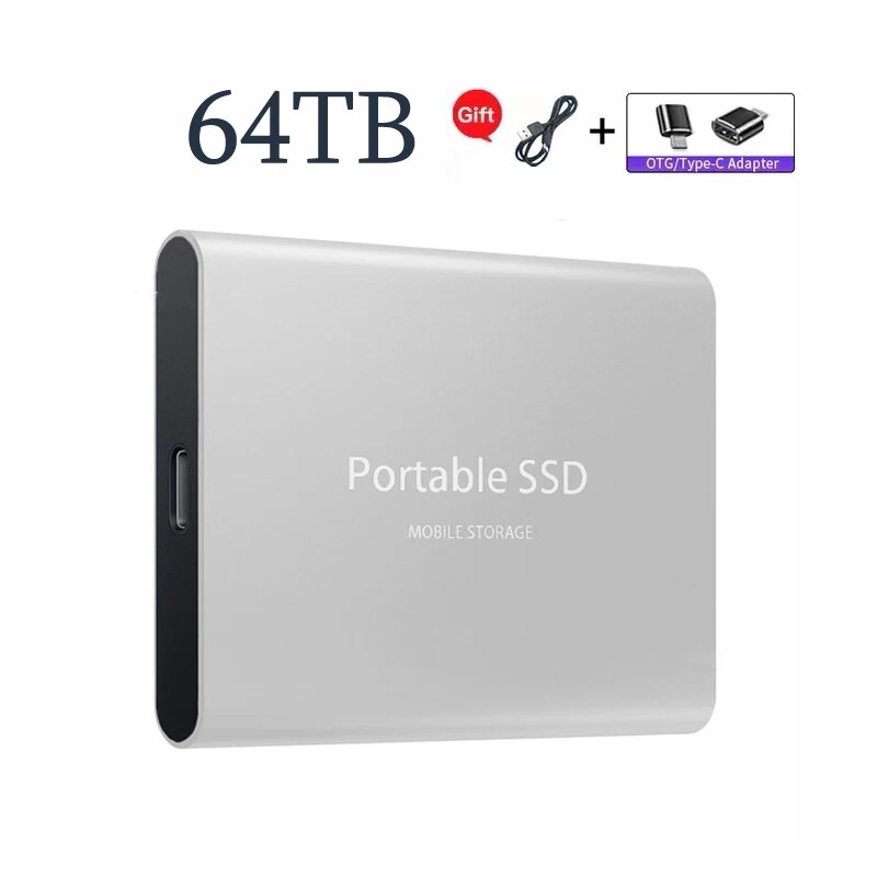 Portable SSD 1TB High-speed Mobile Solid State Drive 500GB External Storage Decives Type-C USB 3.1 Hard Disks for Laptop/PC/ Mac. 
