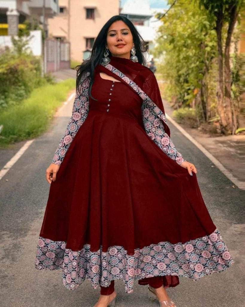 bangladeshi maxi dress design Stylish Party Long Gown Mike Floral Long Sleeve For Women New Print Maxi  Dress 1562