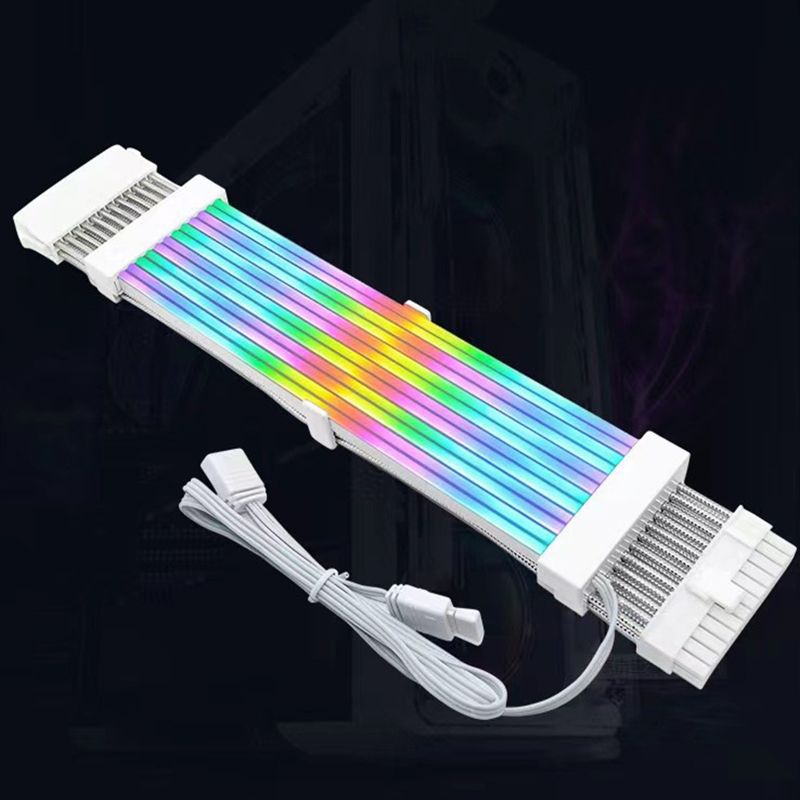 Argb Neon Color Line Vibrant Argb Neon Pc Case with Rgb Cable wer Supply Perfect for Soutast Asian Gamers -plated rt Cable. 