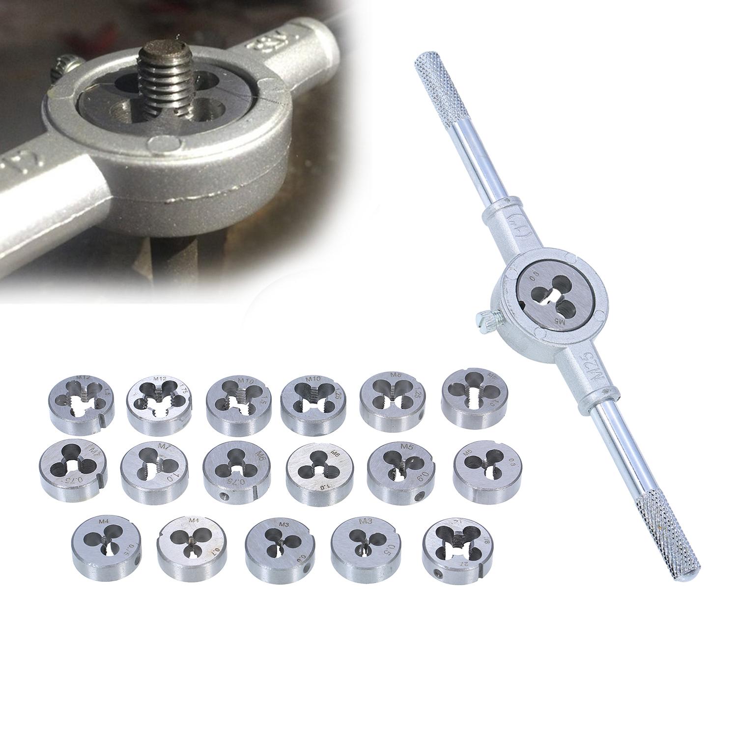 40pcs Tap Die Set M3-M12 Screw Thread Metric Taps Wrench Dies DIY Kit Wrench Screw Threading Hand Tools Tap Wrench Tools. 