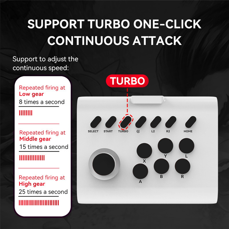 Wireless Joystick Controller Arcade Fighting Game Fight Stick Gaming Joystick Parts Accessories for ///Switch/PC/Android Black. 