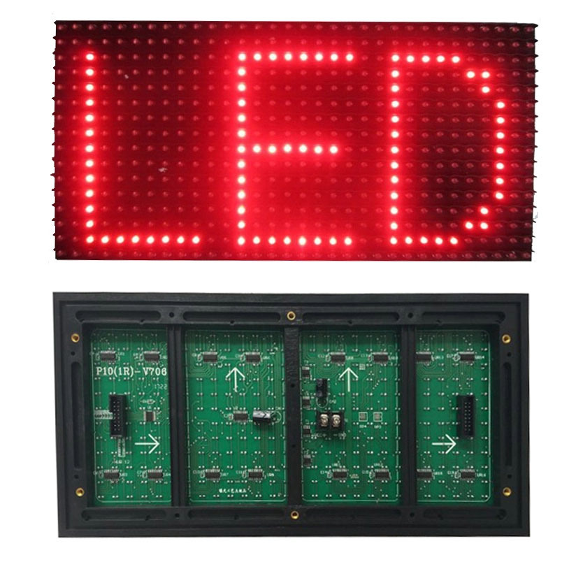 P10 RED LED Module 32×16 Pixel 320x160mm Brightness 5V Dot Matrix Screen Panel For Single Solor LED Display Indoor Outdoor Shopping Mall Scrolling Message LED Sign 16x32. 