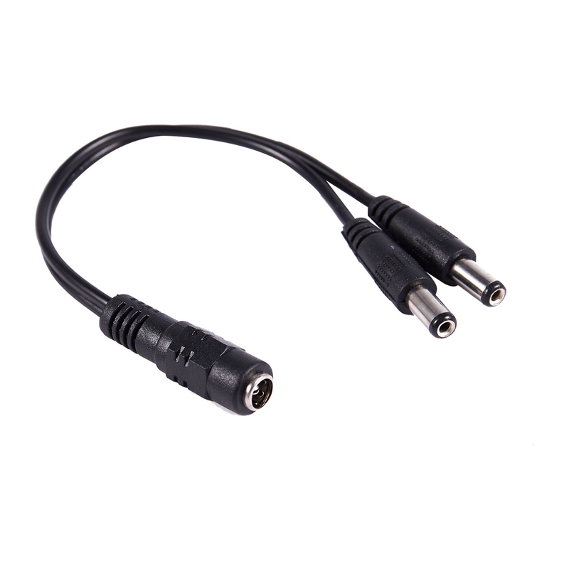 5.5x2.1mm 1 to 2 M/F DC Power Splitter Cable for Security CCTV Camera. 