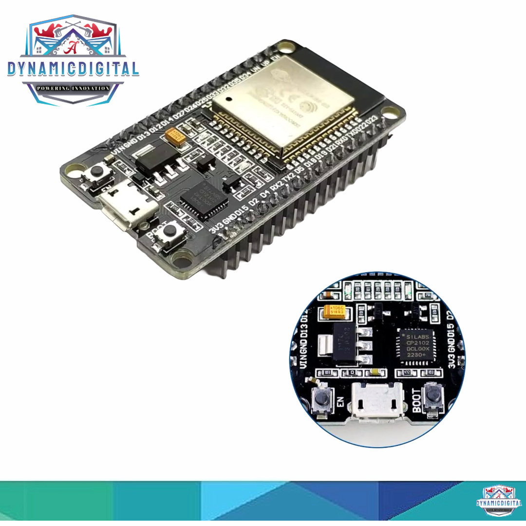 ESP-32 Wifi, Bluetooth, Dual Core Chip Development Board (ESP-WROOM-32). 