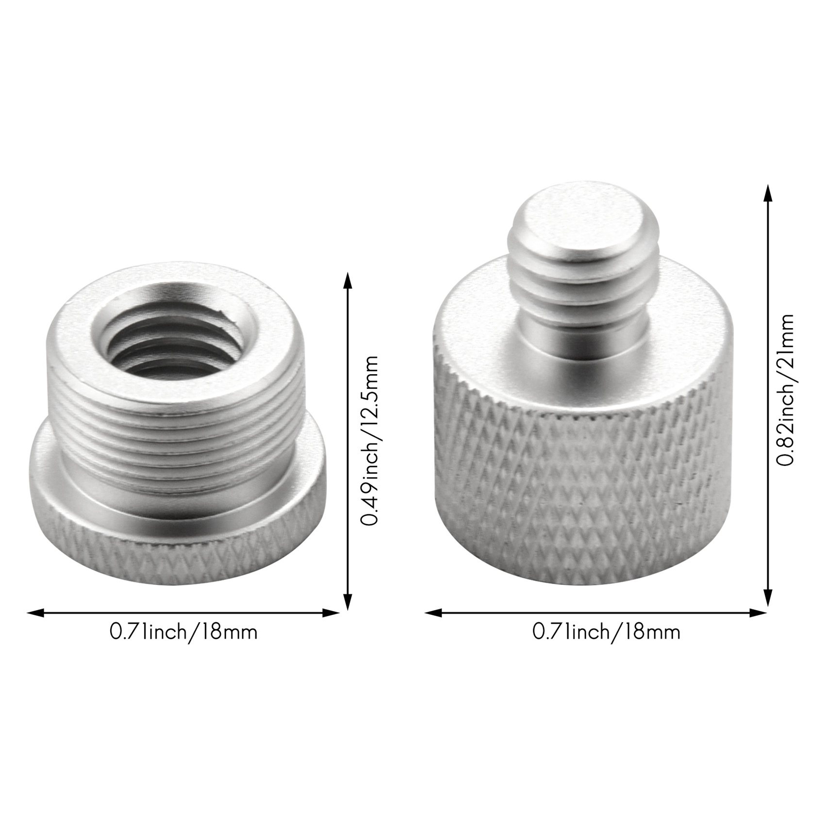6 Pcs Mic Thread Adapter Set 5/8 Female to 3/8 Male and 3/8 Female to 5/8 Male Screw Adapter Thread for Microphone Stand