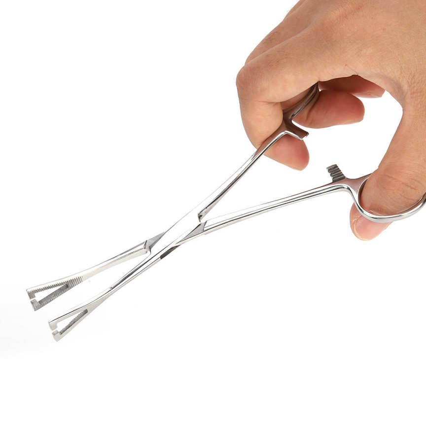 Piercing forceps sponge surgical clamp for ear piercing body. 