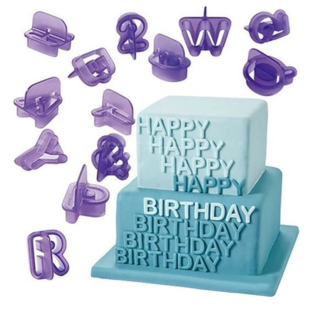 （New）40Pc Uppercae Alphabet Number ymbol Cookie Fondant Cutter Cake Baking Mold. 