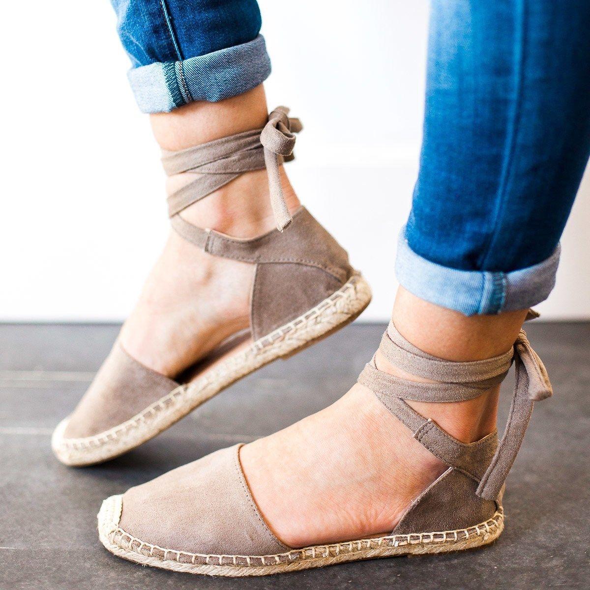 Summer Women Ankle Strappy Espadrille 