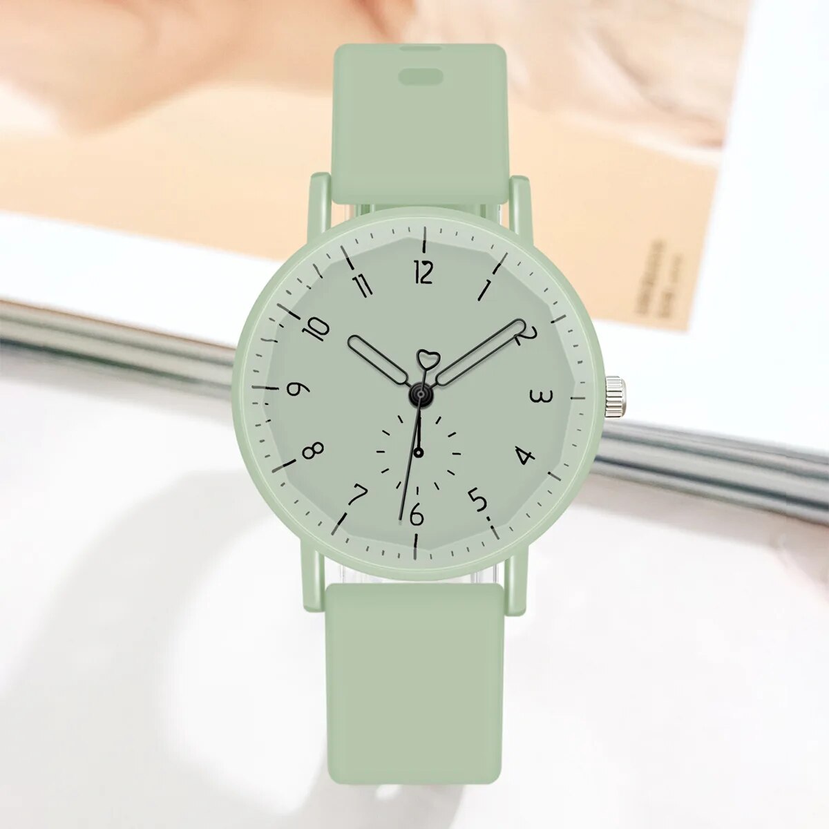 Fashion Women Watch Student Simple Candy Color Sports Watch Silicone Belt Wristwatch
