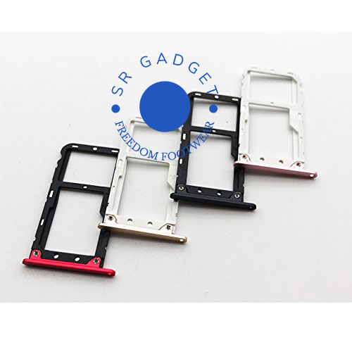 Replacement Dual Sim Tray With SD Card Holder for Xiaomi Mi A1 Sim Slot - Red