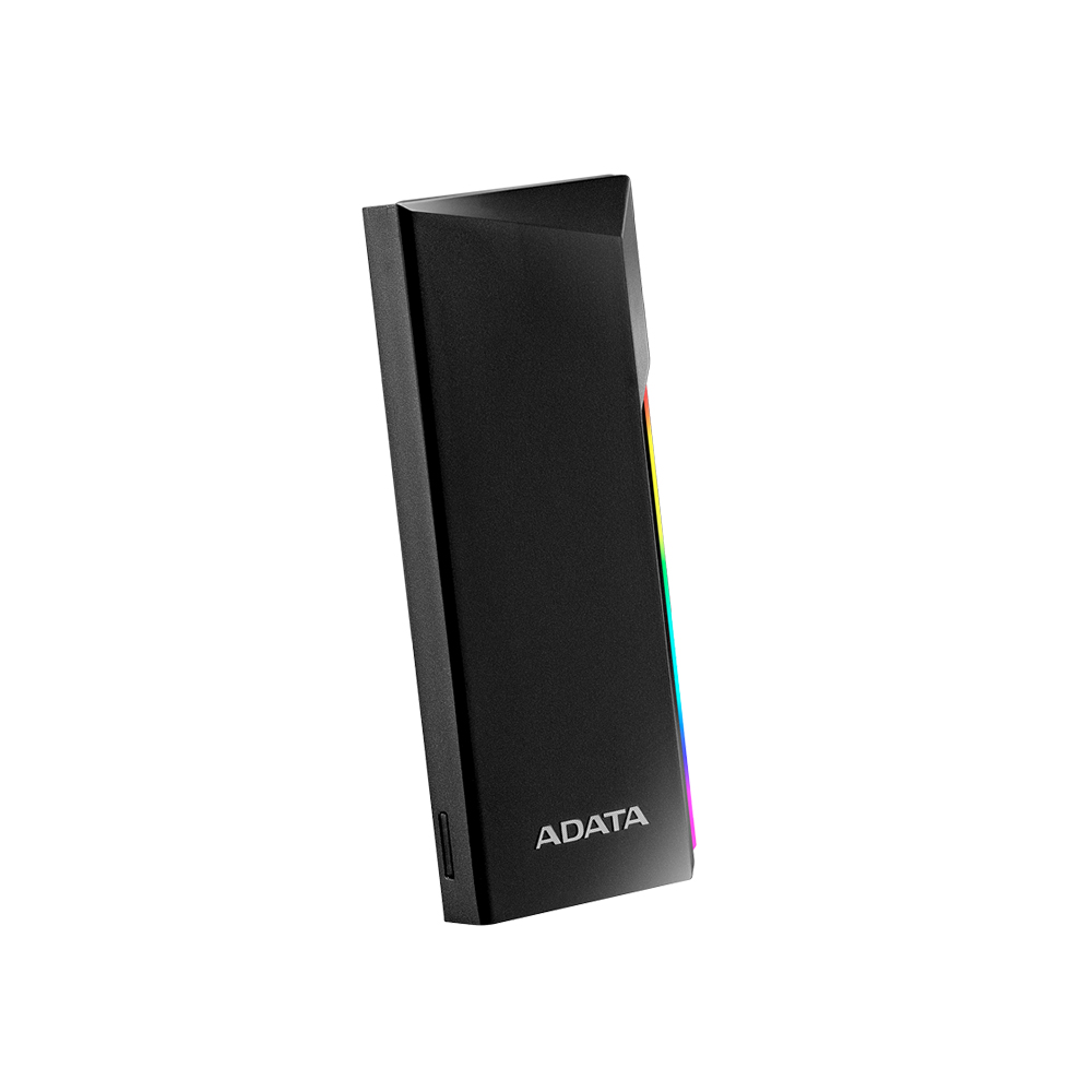ADATA EC700G M.2 PCIe/SATA SSD Enclosure Stylish Geometric Design with Rgb Lighting Supports USB 3.2 Gen2. 