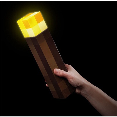 （New）[Ready tock Light Up Torch 28CM High Brightne LED Minecraft Hand Held or Wall Mount Flahlight. 