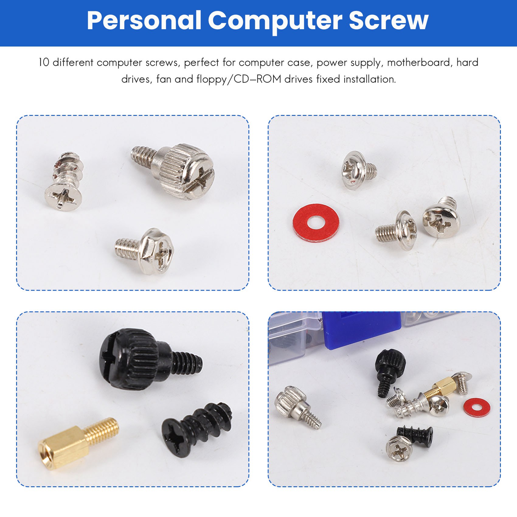 360PCS Personal Computer Screw,Pc Case Screws,Motheoard Standoffs. 
