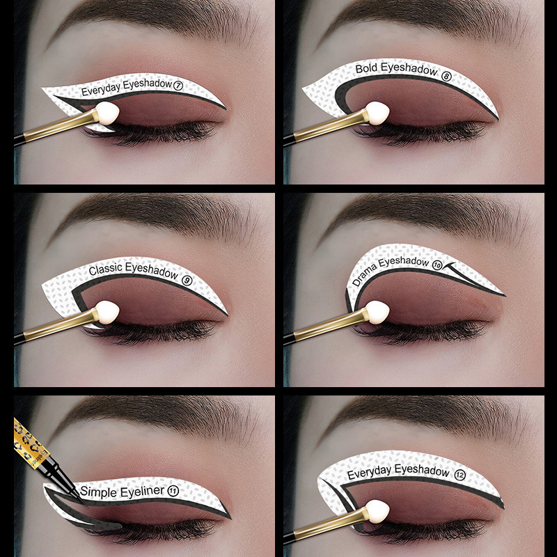 12 Sticker/PC Eyeliner Eye Shadow Nine-Tailed Fox Eye Patch Eyeshadow Models Template Shaping Stencil Eyes Make up Aid Tools. 