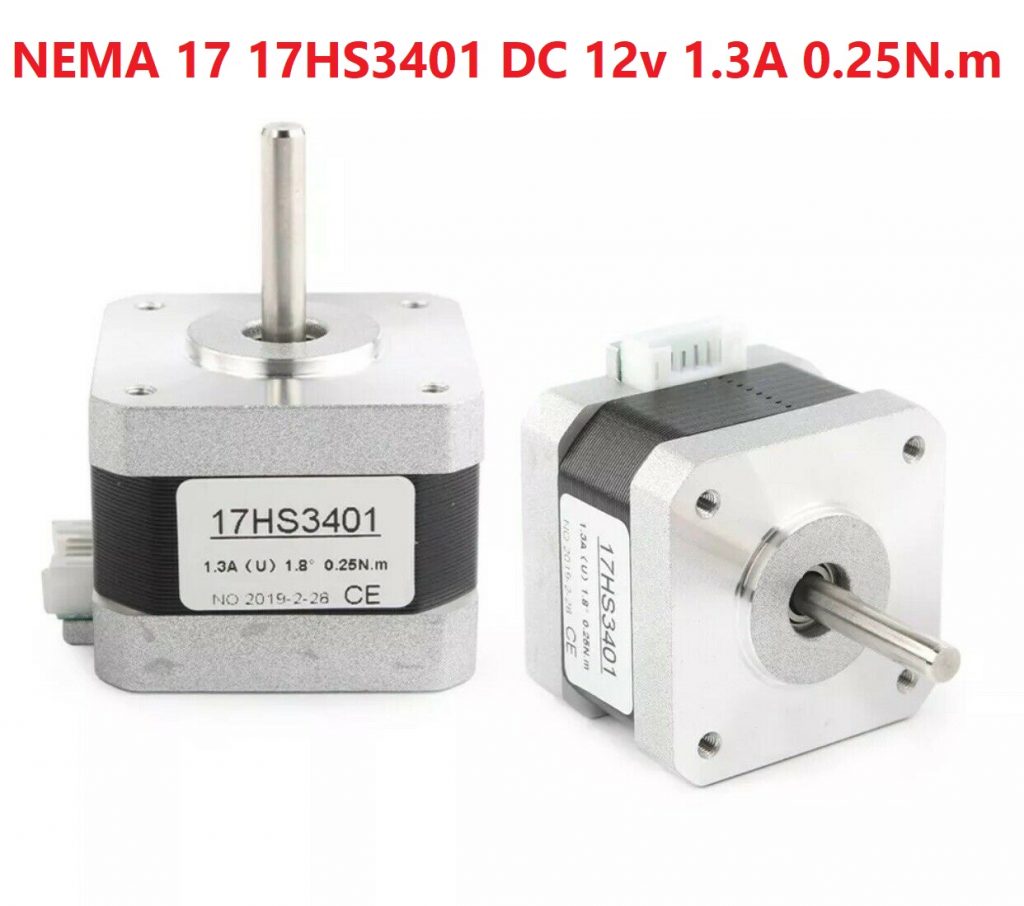 0.25N.m NEMA17 NEMA-17 17HS3401 DC 12V 1.3A 0.25N.m 1.8 Degree 4 Lead Cables 42BYGH L34mm Stepper Motor For CNC Machine 3D Printer NEMA 17 Stepper Motor. 