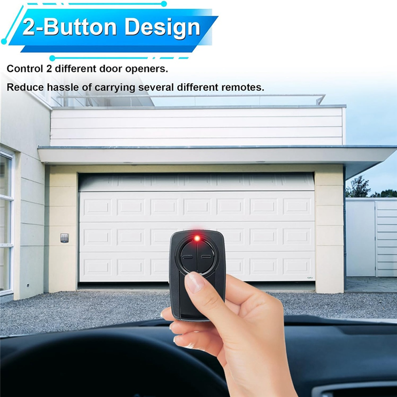 Klik5U-Bk2 Klik3U- Universal 2-Button Garage Door Opener for Red/Orange/Purple/Green/Yellow Learn Button or Dip Switch Easy Install. 
