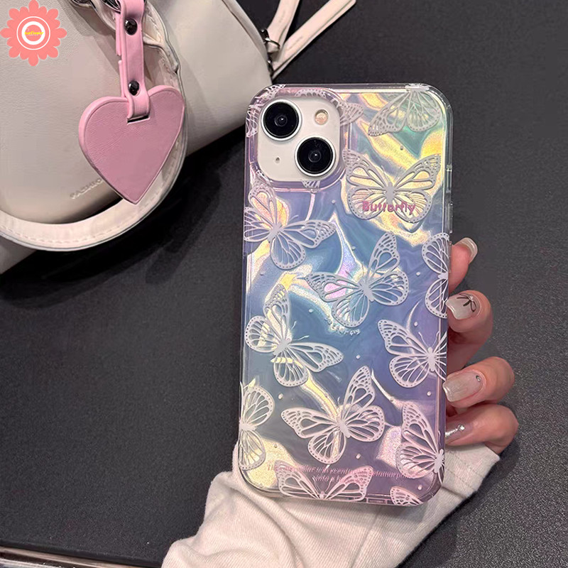 For Realme C63 C67 Note 50 C35 C55 C17 C30 C51 C15 C65 C11 C31 C61 C20 C51s C25s C21Y C25Y C25 8i 5s C12 7 5 9i C21 5i C33 Gradient Fantasy Shiny Butterfly Bracelet Case
