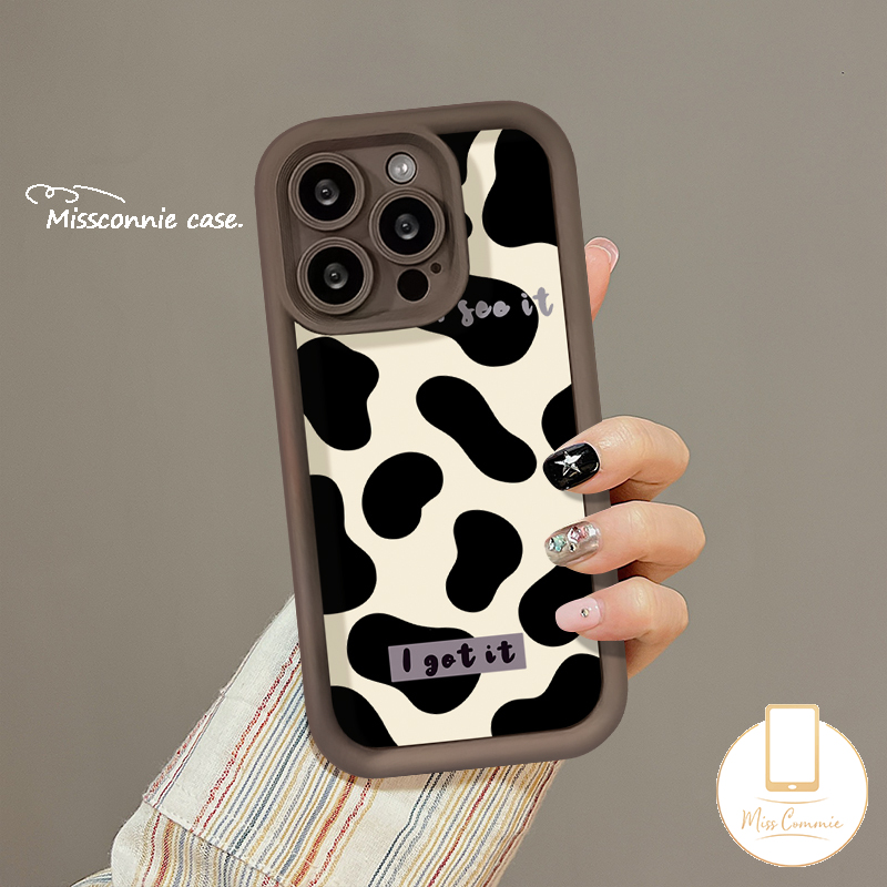 Angel Eye Trendy Cow Patterns English Letters Cover Compatible for IPhone 11 13 8 7Plus XR 12 14 15 Pro Max 8 6 7 15 6S Plus X XS Max SE 2020 Couple Soft Case
