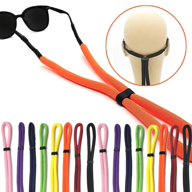 Sport Glasses Cord Adjustable Floating Foam Sunglass Chains Eyeglasses Straps Solid Cord Eyewear Lanyard Anti-Slip String Cord