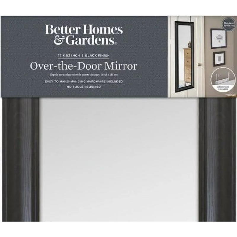 Over The Door Mirror Full Length Mirror,17X53IN Wall-Mounted Mirror, Rectangular Door Mirror Hanging with for Bedroom,Bathroom. 