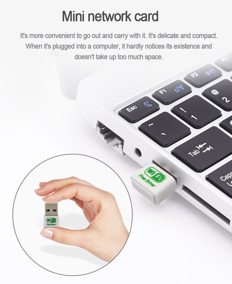 Mini WiFi Adapter Free Driver 150Mbps USB WiFi Adapter Receiver 2.4G Bluetooth Network Card Transmitter IEEE 802.11b/g/n. 
