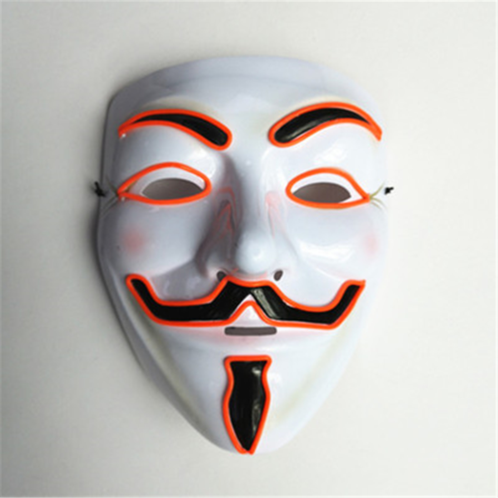 Good day Halloween Mask Weird Guy Fawkes Mask V For Vendetta Mask Anonymous Guy LED Light Up Hacker Mask Movie Cosplay Party Costume Prop. 