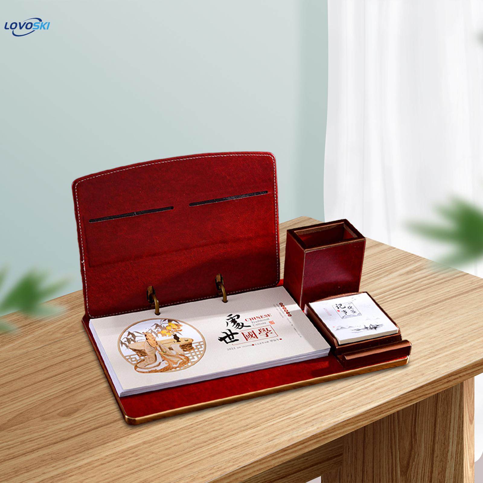 2024 Desk Calendar with Pen Holder Notepad Flip Calendar Desktop Calendar with Holder. 