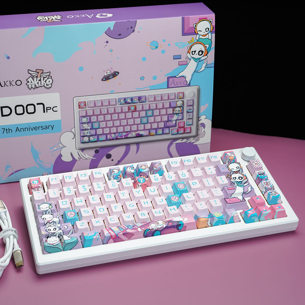 Akko MOD007B-HE PC 7th Anniversary 75% Rapid Trigger Wireless Mechanical Gaming Keyboard RGB Gasket Mount with Magnetic Switch. 