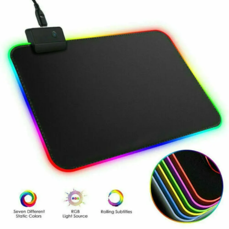  RGB Gaming Mouse Mat Pad - Large Extended Led Mousepad with 14  Lighting Modes 2 Brightness, Anti-Slip Rubber Base with Waterproof Coating  Mouse Mat for Gamer 800×300×4mm/31.5×11.8×0.16 inch : Video Games